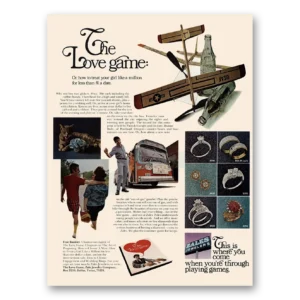 1968 Zales Jewelry Print Ad | Love Game