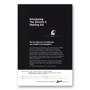 1968 Zenith Zenette Hearing Aid Print Ad | Month Ago