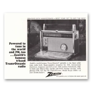 1968 Zenith Radio Print Ad | 50th Anniversary