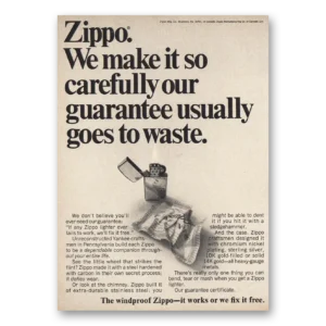 1968 Zippo Lighter Print Ad | Make It So Carefully