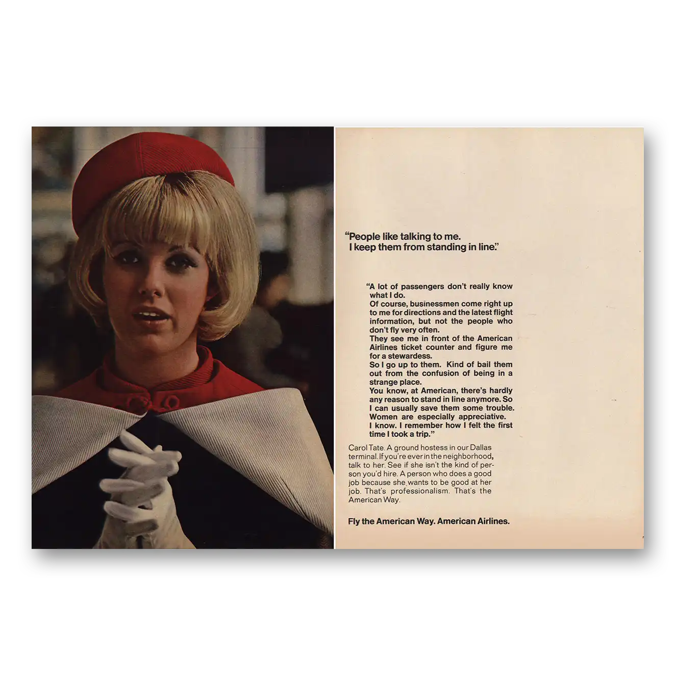 1969 American Airlines Print Ad | Carol Tate