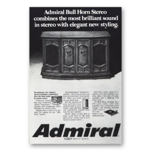 1969 Admiral Bull Horn Stereo Print Ad | Brilliant Sound