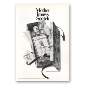 1969 Ballantines Print Ad | Mother Knows Scotch