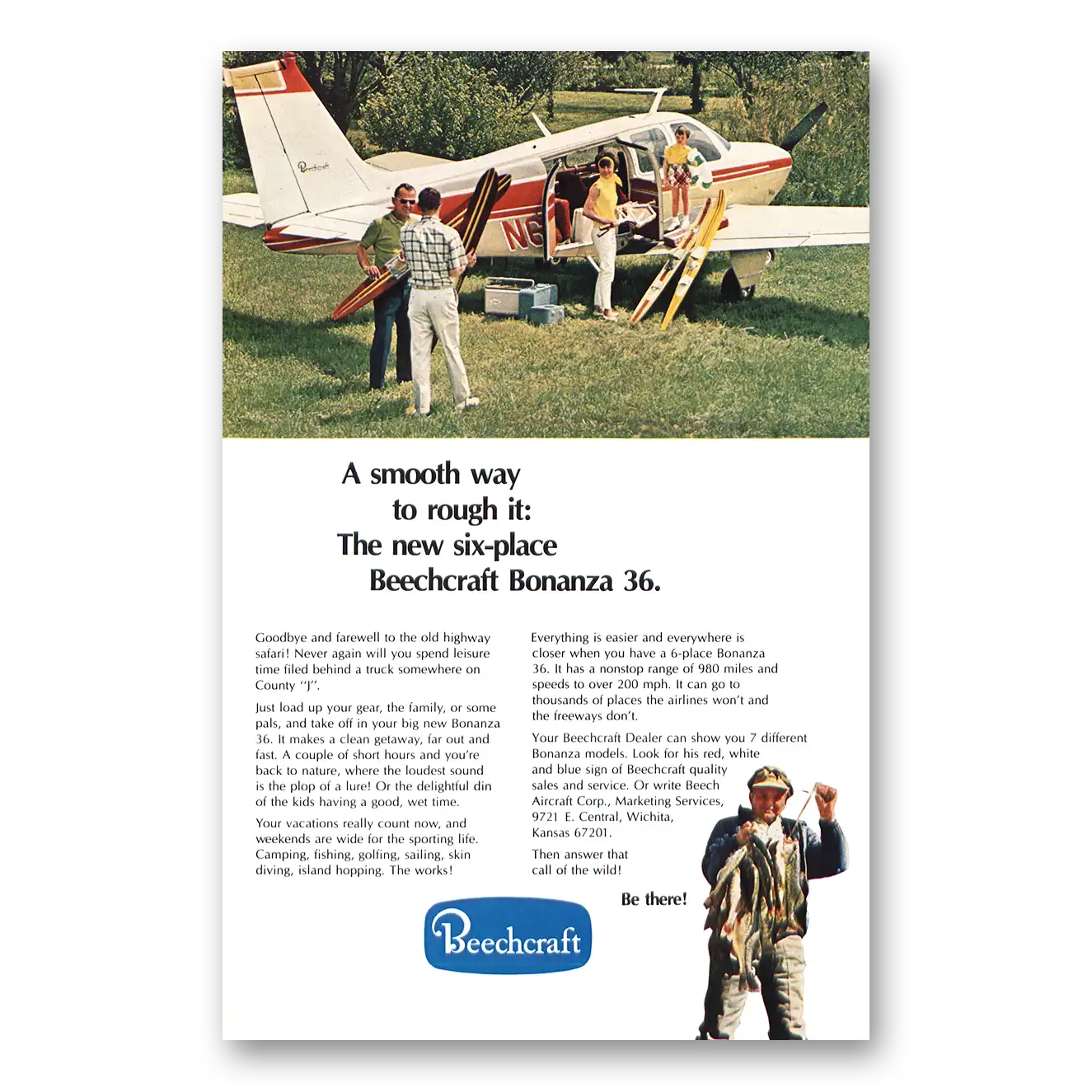 1969 Beechcraft Bonanza Print Ad | Rough It