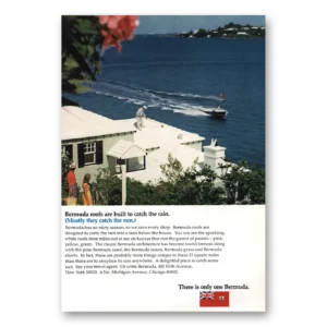 1969 Bermuda Print Ad | Roofs Are Built To Catch Rain