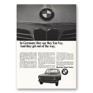 1969 BMW Print Ad | Germany They Say Bey Em Vey