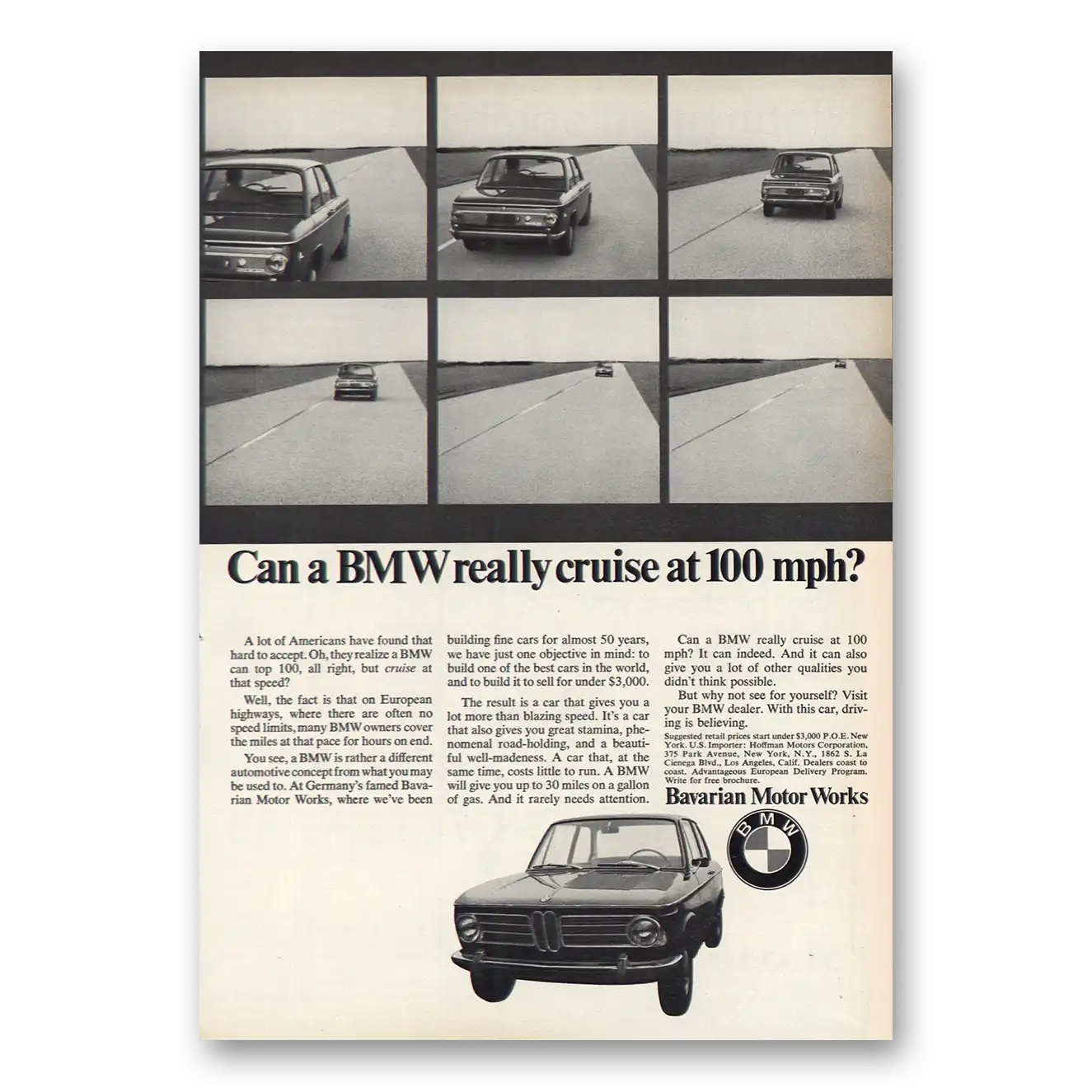 1969 BMW Print Ad | Really Cruise 100 Mph