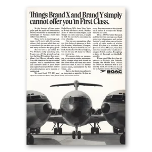 1969 British Airways BOAC Print Ad | Brand X Brand Y