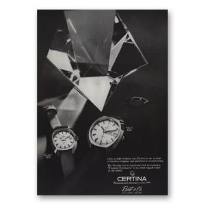 1969 Certina Watches Print Ad | Brilliant Star