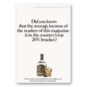 1969 Chivas Regal Print Ad | Average Income