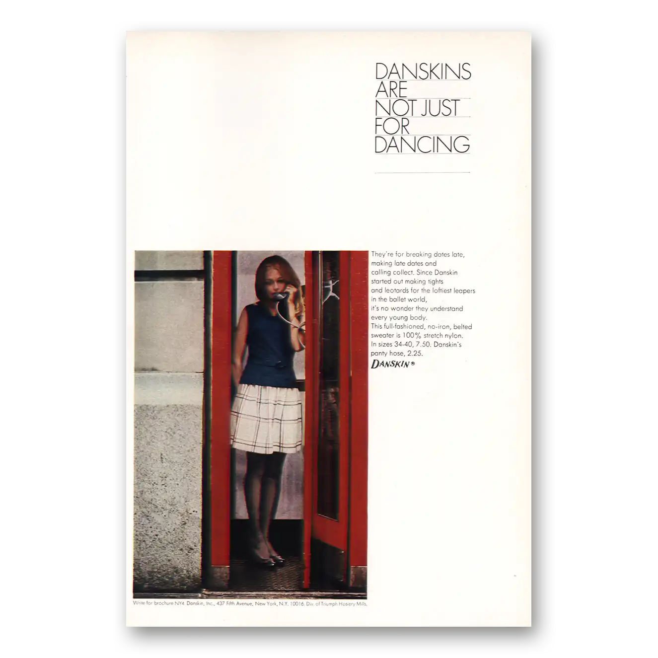 1969 Danskins Print Ad | Breaking Dates Late