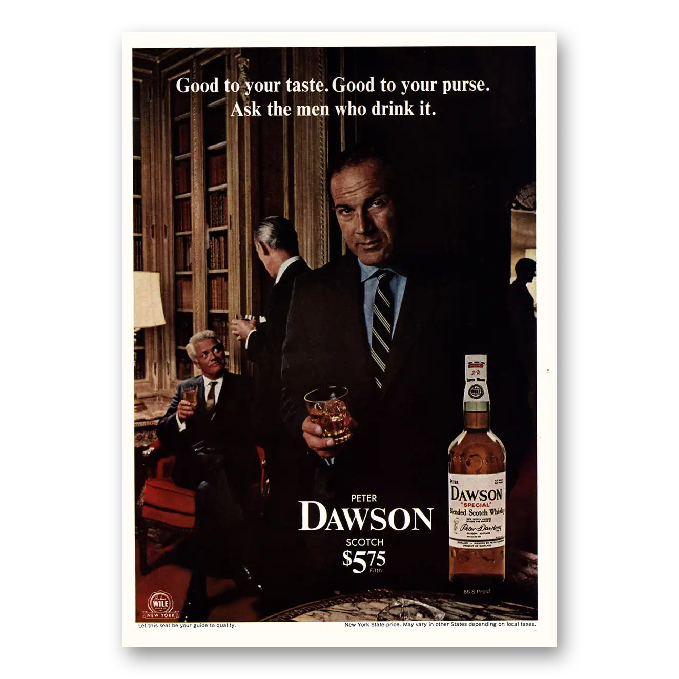 1969 Peter Dawson Scotch Print Ad | Men Who Drink