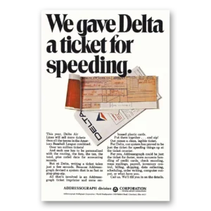 1969 Addressograph Print Ad | Ticket Speeding