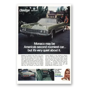 1969 Dodge Monaco Print Ad | Second Roomiest Car