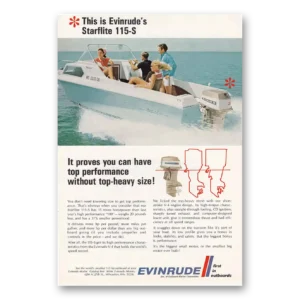 1969 Evinrude Starflite Print Ad | Top Heavy Size