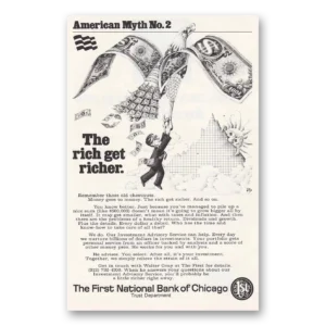 1969 First National Bank of Chicago Print Ad | Rich Get Richer