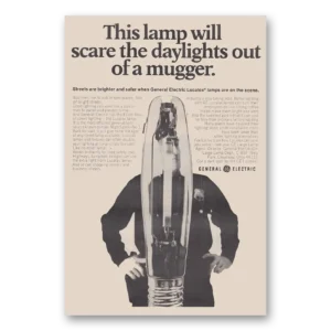 1969 GE Lamps Print Ad | This Light Will Scare