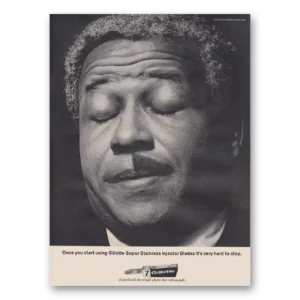 1969 Gillette Razor Blades Print Ad | Once You Start