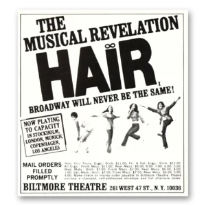 1969 Hair Musical Promo Print Ad | Musical Revelation