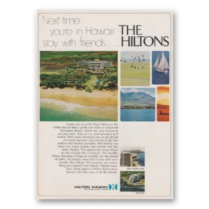 1969 Hilton Hotels Print Ad | Hawaii
