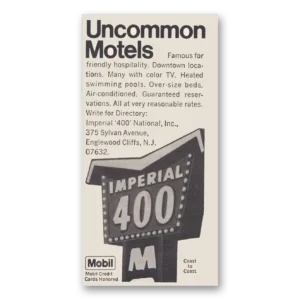 1969 Imperial 400 Motels Print Ad | Uncommon Motels