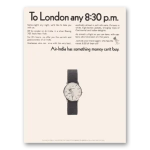 1969 Air India Print Ad | To London