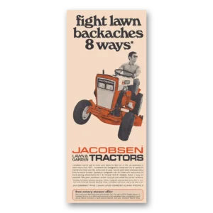 1969 Jacobsen Mowers Print Ad | Lawn Backaches
