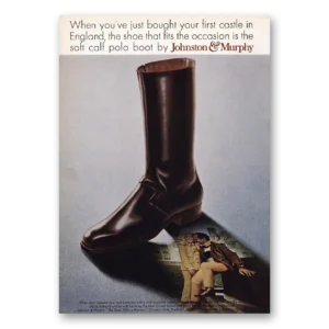 1969 Johnston & Murphy Shoes Print Ad | Soft Calf Polo Boot