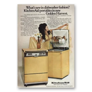 1969 KitchenAid Dishwasher Print Ad | Golden Harvest