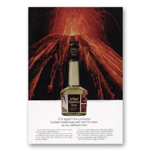 1969 Leilani Hawaiian Rum Print Ad | Volcano