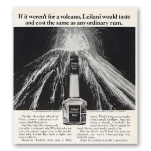 1969 Leilani Hawaiian Rum Print Ad | Volcano