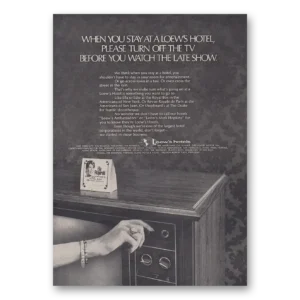 1969 Loews Hotels Print Ad | Turn Off Tv