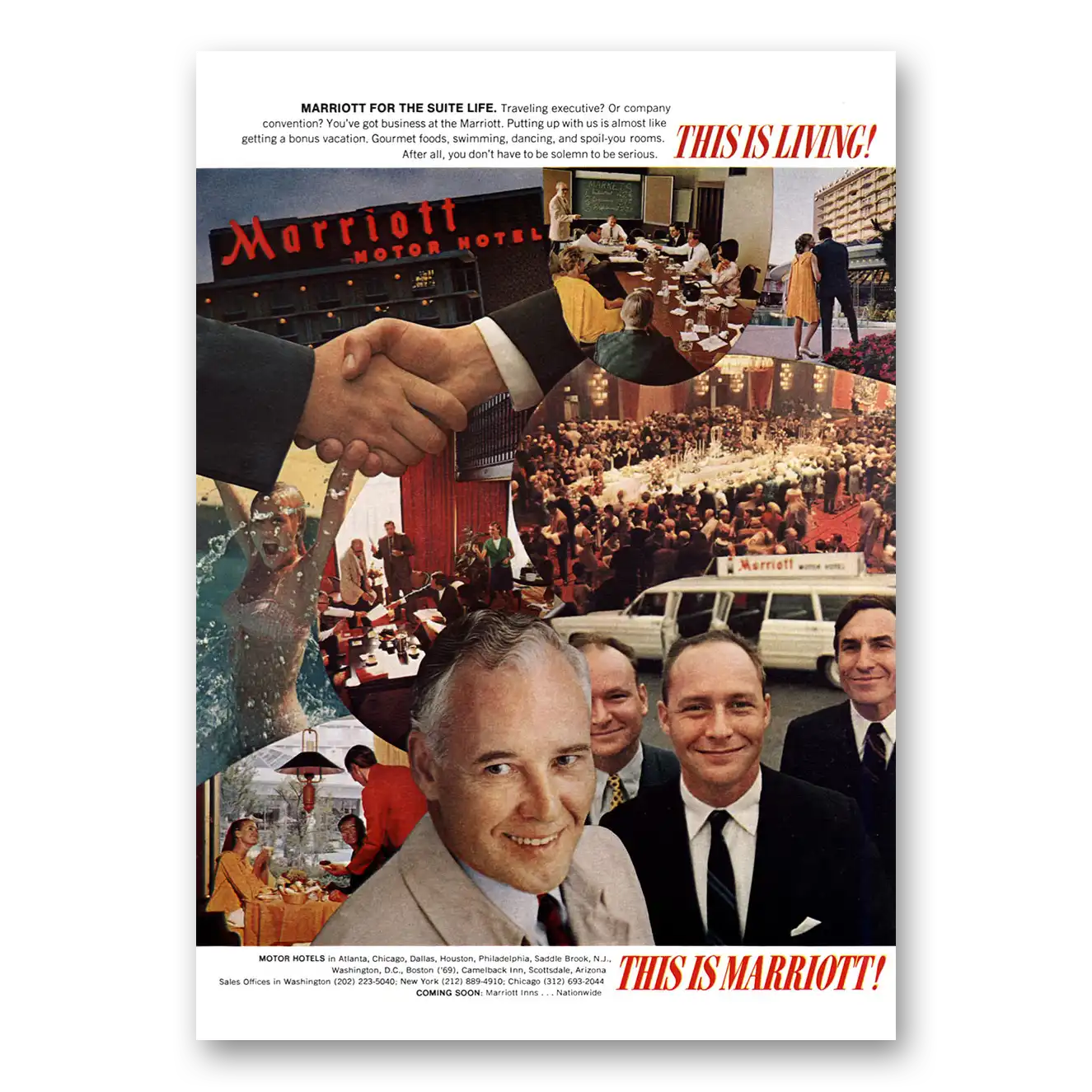 1969 Marriott Hotels Print Ad | Is Living