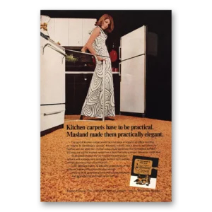 1969 Masland Carpet Print Ad | Kitchen Carpets Have To Be Practical