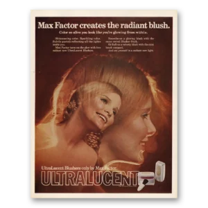 1969 Max Factor Ultralucent Blush Print Ad | Radiant Blush