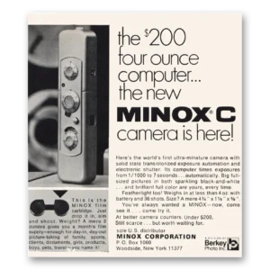 1969 Minox Camera Print Ad | Four Ounce