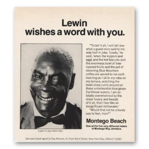 1969 Jamaica Print Ad | Montego Beach