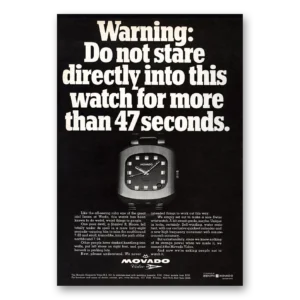 1969 Movado Watch Print Ad | Do Not Stare Directly Into This Watch