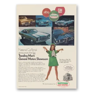 1969 National Car Rental Print Ad | Showroom