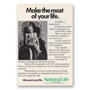 1969 National Life of Vermont Print Ad | Most Your Life