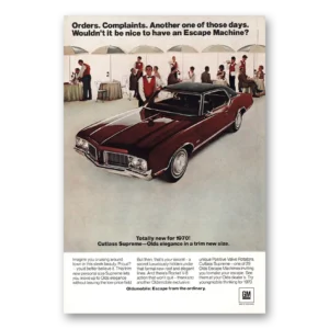 1970 Oldsmobile Cutlass Print Ad | Escape Machine