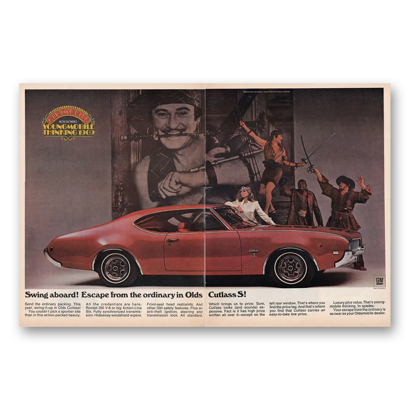 1969 Oldsmobile Cutlass Print Ad | Swing Aboard