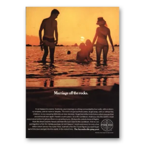 1969 Pan Am Print Ad | Marriage Off The Rocks