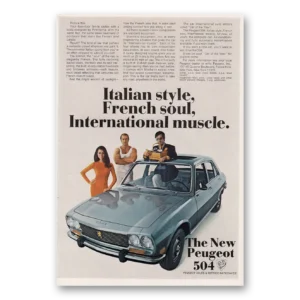 1969 Peugeot 504 Print Ad | Italian Style