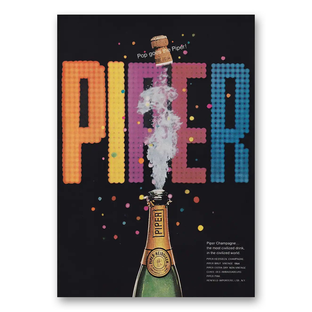 1969 Piper Champagne Print Ad | Pop Goes Piper