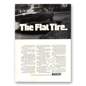 1969 Pirelli Tires Print Ad | Flat Tire