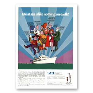 1969 P & O Lines Print Ad | Life At Sea Like Nothing On Earth