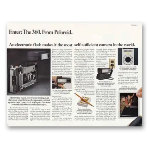 1969 Polaroid 360 Camera Print Ad | Electronic Flash