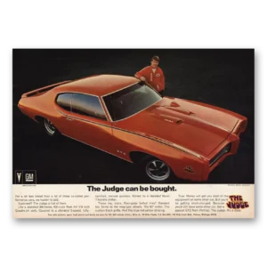 1969 Pontiac GTO Print Ad | Judge Can Be Bought
