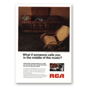 1969 RCA Print Ad | Someone Calls In Middle Of Music